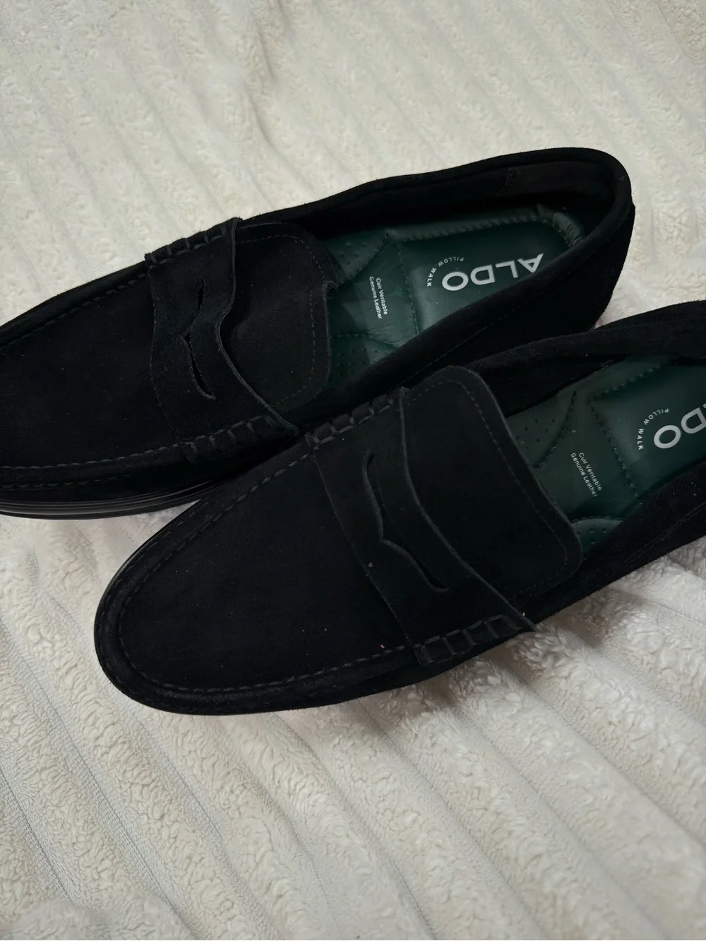Aldo Black Suede Penny Loafers for Men